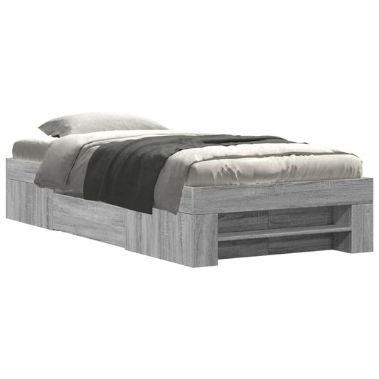 vidaXL Πλαίσιο Κρεβατιού Γκρι Sonoma 90x200 εκ. Επεξεργασμένο Ξύλο