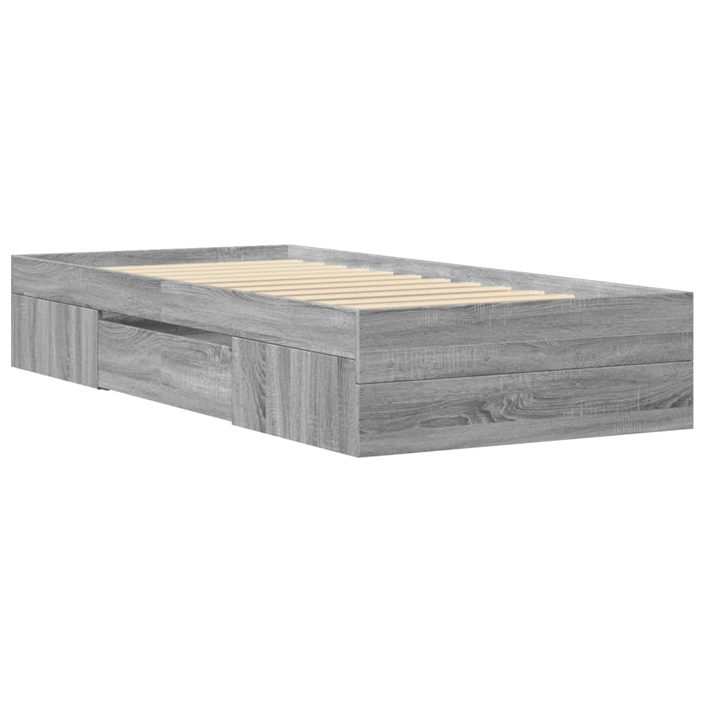 vidaXL Πλαίσιο Κρεβατιού Γκρι Sonoma 90x200 εκ. Επεξεργασμένο Ξύλο