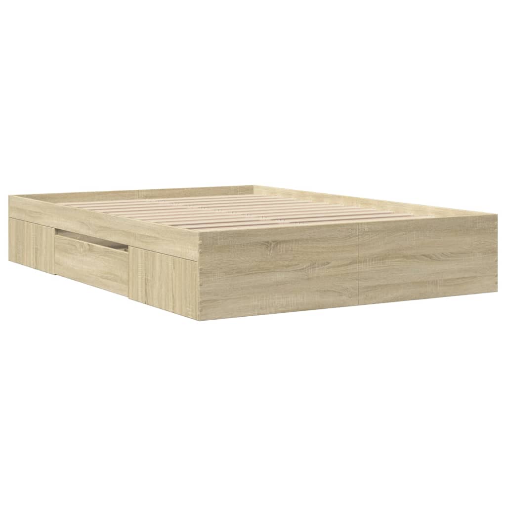 vidaXL Πλαίσιο Κρεβατιού Χωρ. Στρώμα Sonoma Δρυς 140x190εκ. Επ. Ξύλο
