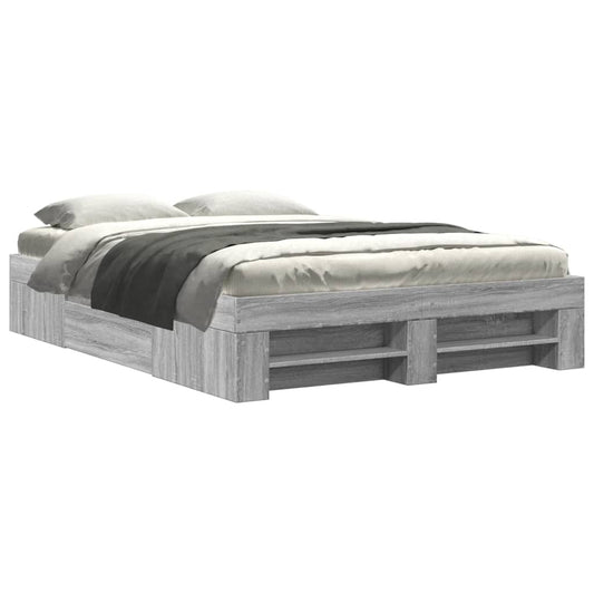 vidaXL Πλαίσιο Κρεβατιού Γκρι Sonoma 140x190 εκ. Επεξεργασμένο Ξύλο