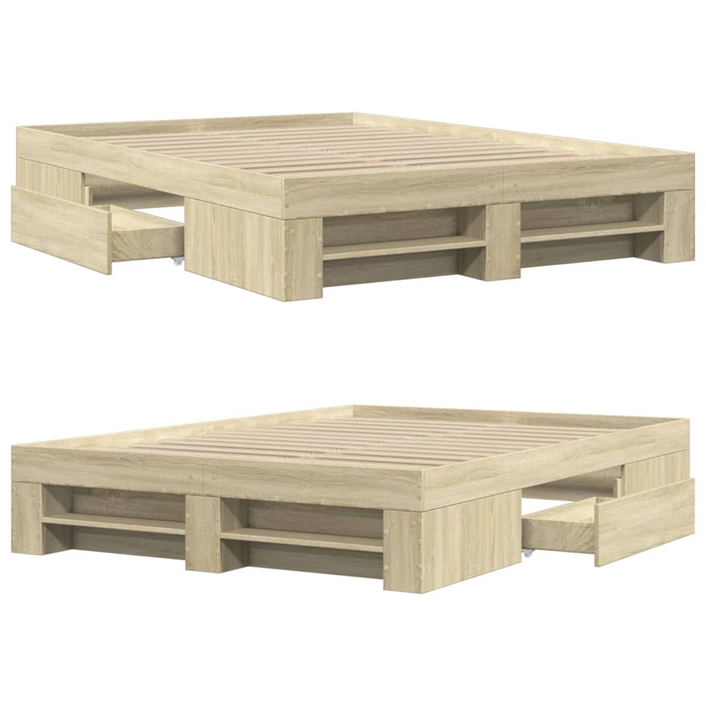 vidaXL Πλαίσιο Κρεβατιού Χωρ. Στρώμα Sonoma Δρυς 120x190 εκ. Επ. Ξύλο