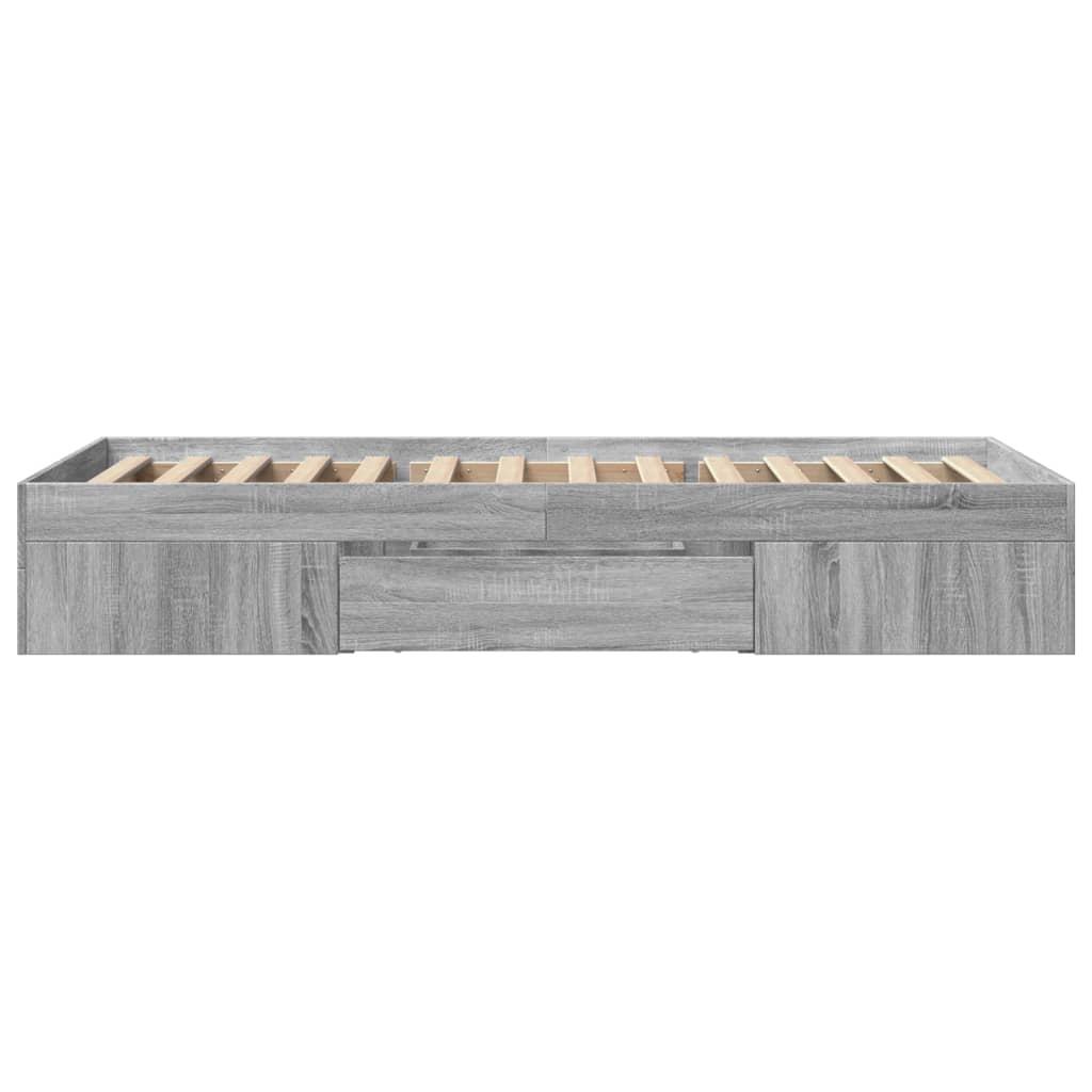vidaXL Πλαίσιο Κρεβατιού Γκρι Sonoma 90 x 190 εκ. Επεξεργασμένο Ξύλο