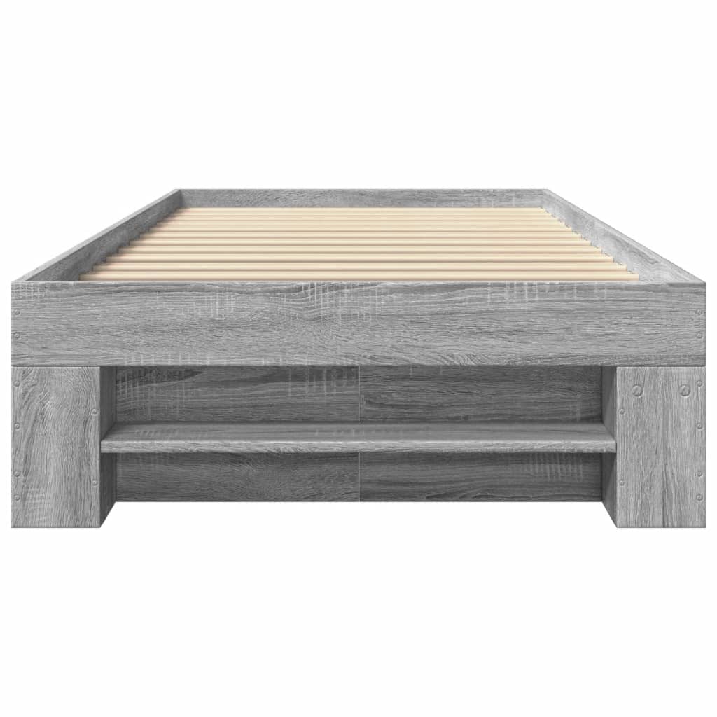 vidaXL Πλαίσιο Κρεβατιού Γκρι Sonoma 75x190 εκ. Επεξεργασμένο Ξύλο