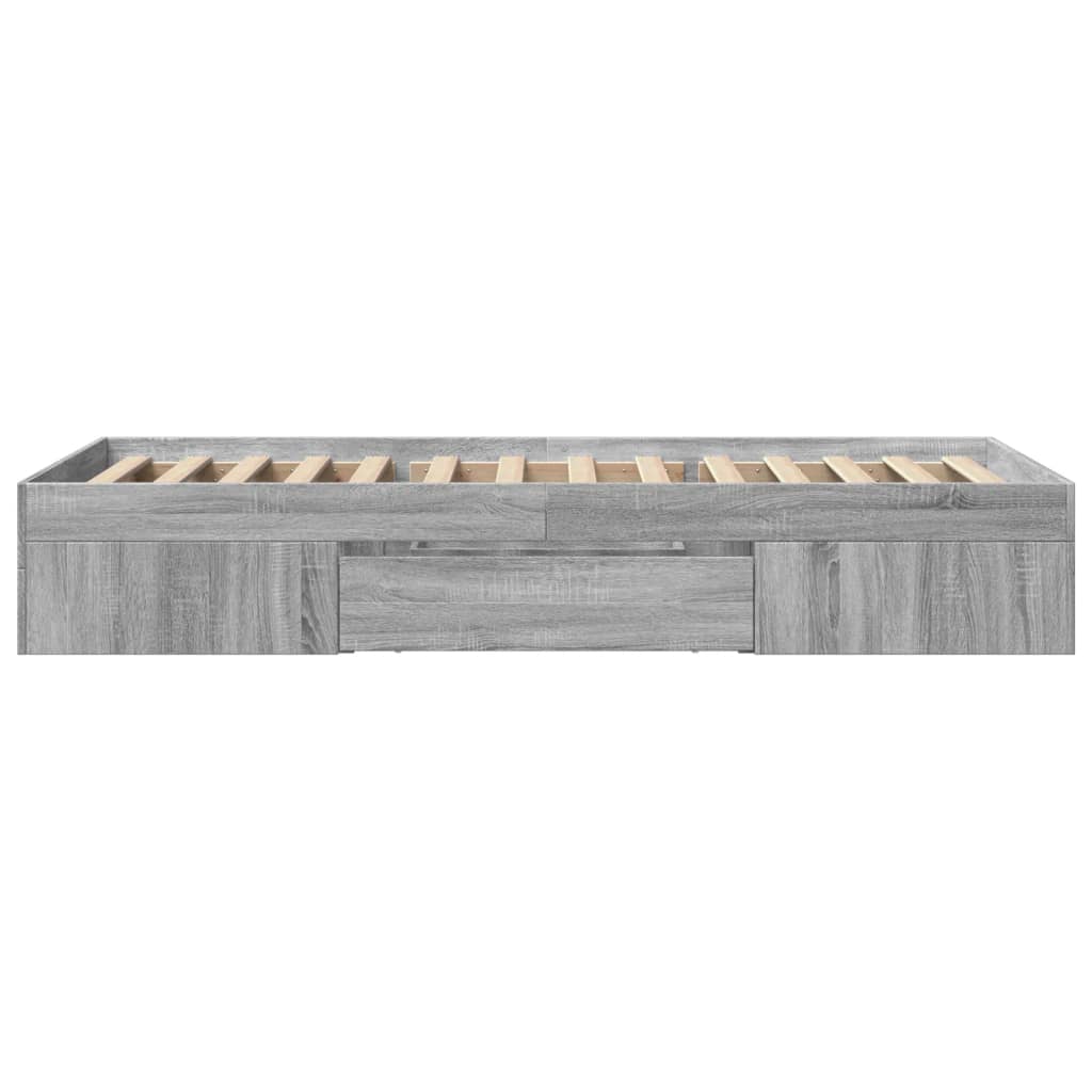 vidaXL Πλαίσιο Κρεβατιού Γκρι Sonoma 75x190 εκ. Επεξεργασμένο Ξύλο