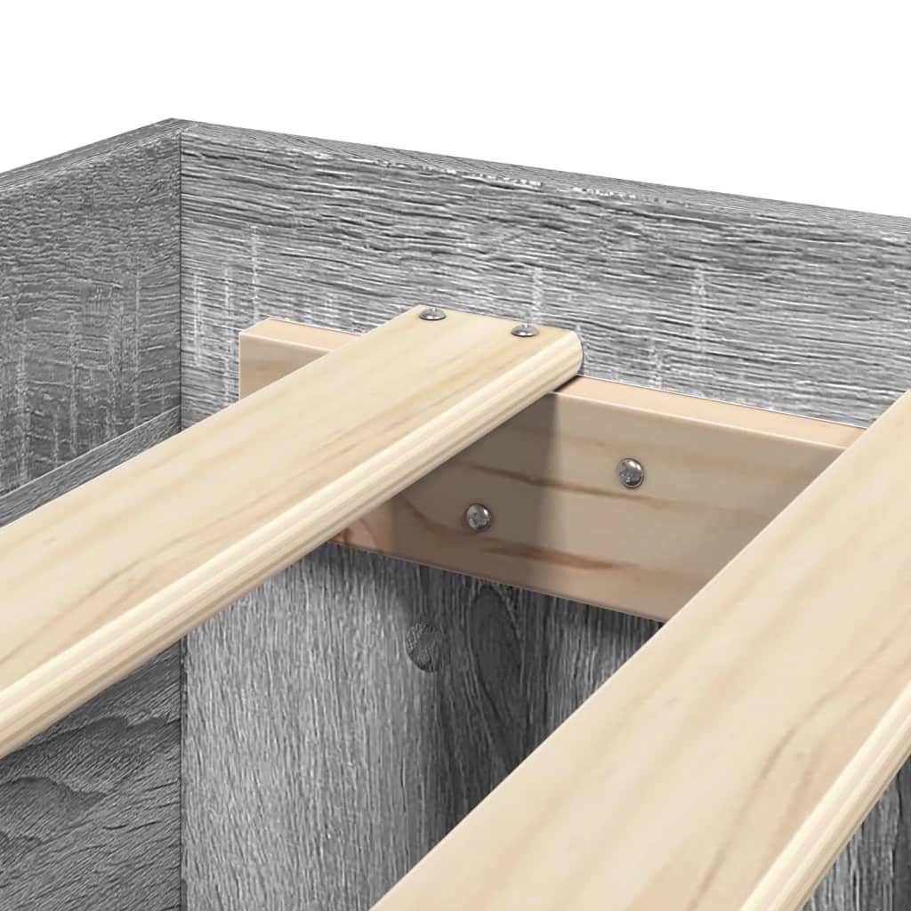 vidaXL Πλαίσιο Κρεβατιού με Κεφαλάρι Γκρι Sonoma 120x200εκ. Επεξ. Ξύλο