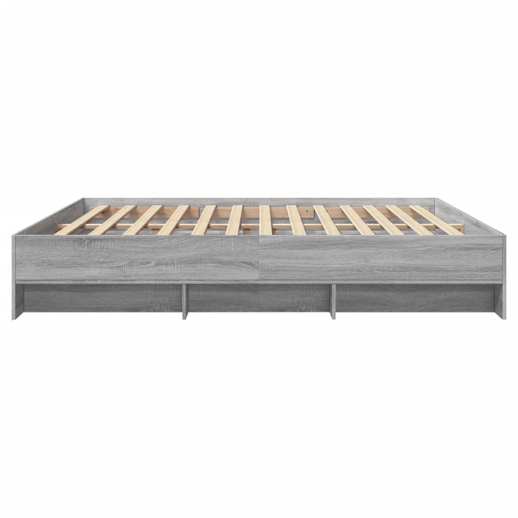 vidaXL Πλαίσιο Κρεβατιού Γκρι Sonoma 200x200 εκ. Επεξεργασμένο Ξύλο