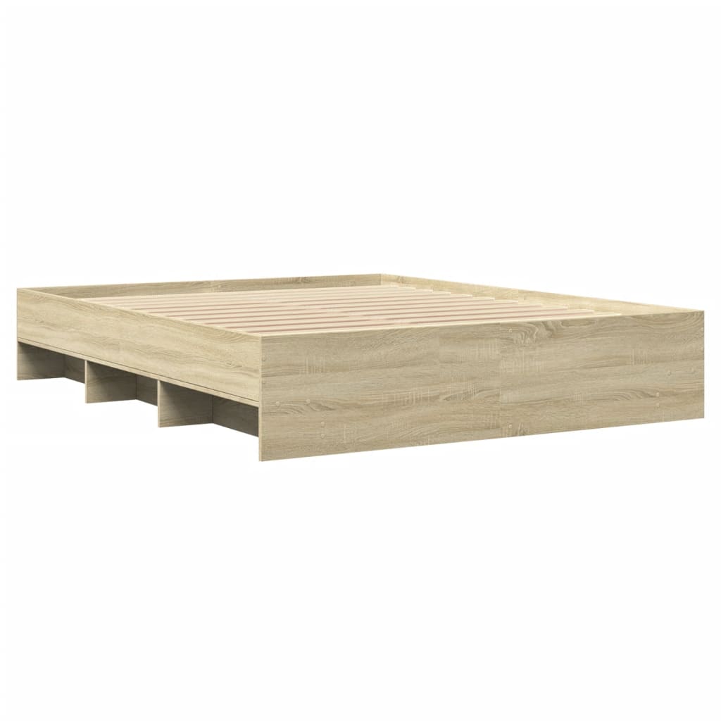 vidaXL Πλαίσιο Κρεβατιού Χωρ. Στρώμα Sonoma Δρυς 160x200 εκ. Επ. Ξύλο