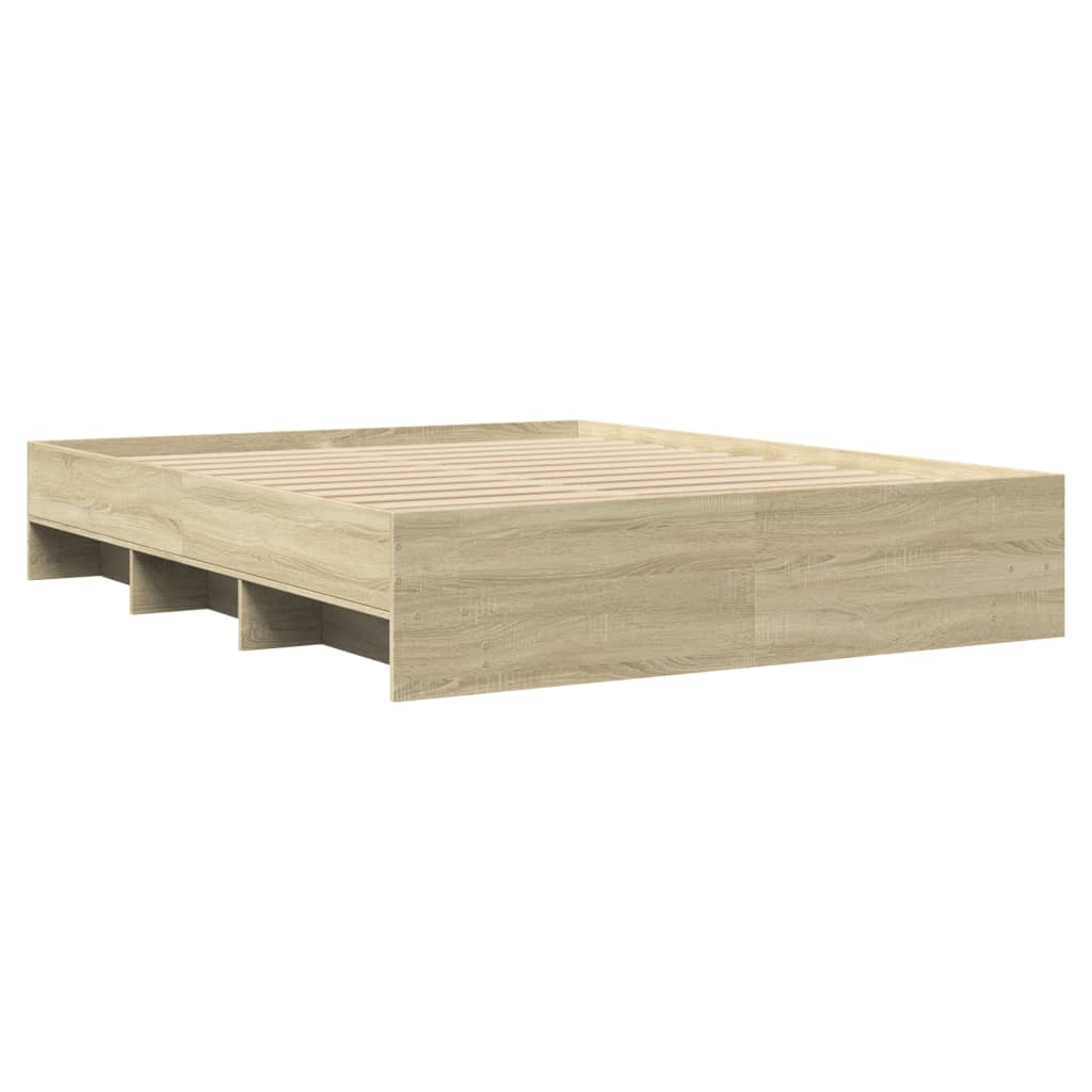 vidaXL Πλαίσιο Κρεβατιού Χωρ. Στρώμα Sonoma Δρυς 160x200 εκ. Επ. Ξύλο