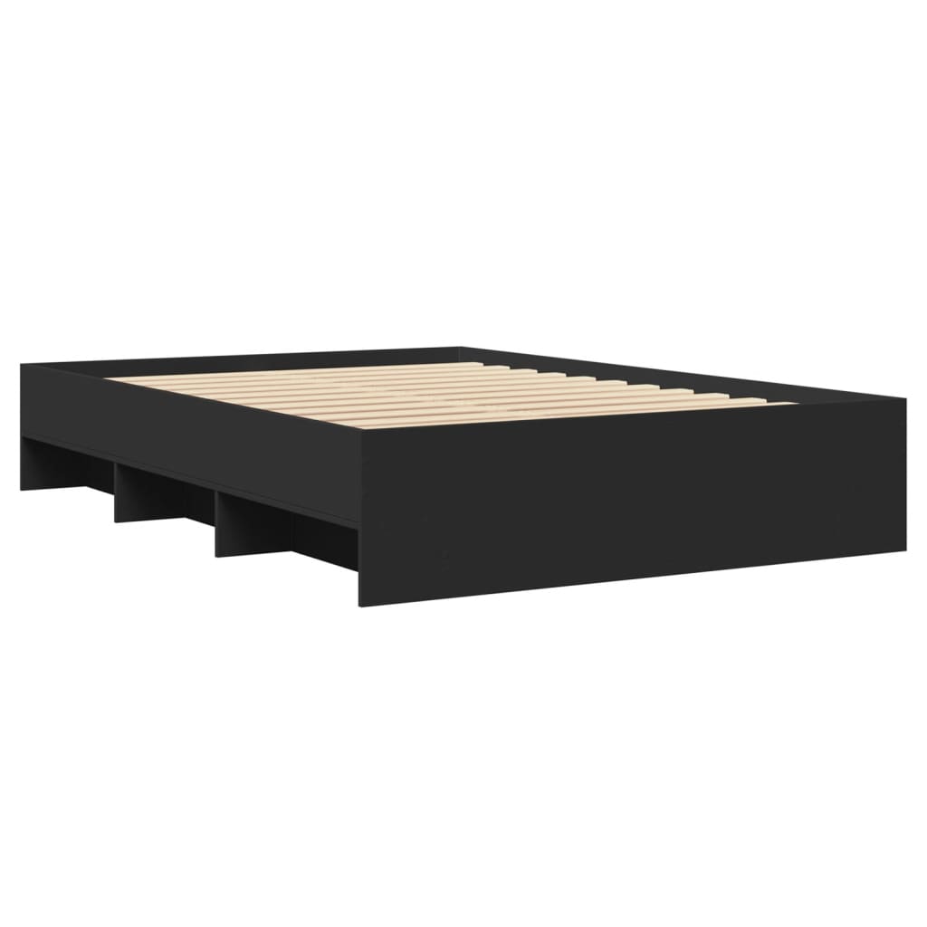 vidaXL Πλαίσιο Κρεβατιού Μαύρο 140x200 εκ. Επεξεργ. Ξύλο