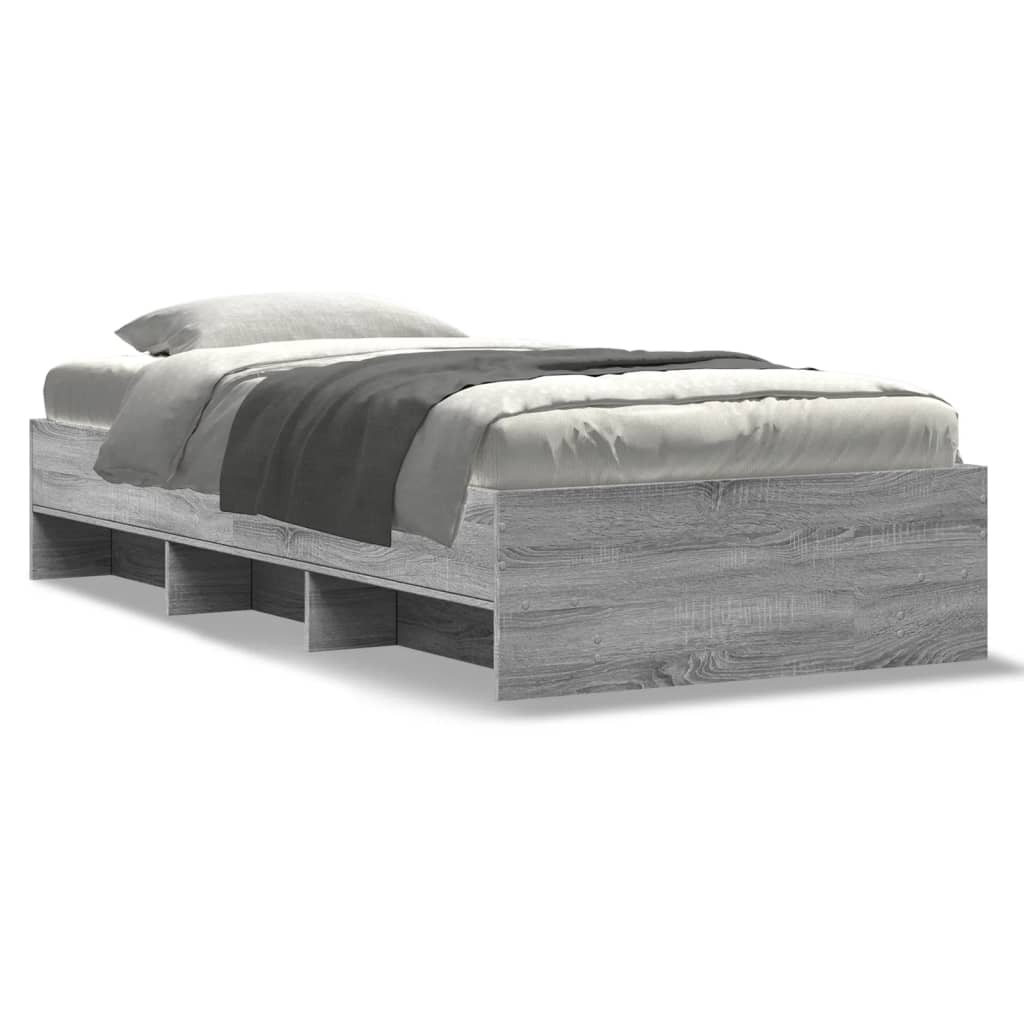 vidaXL Πλαίσιο Κρεβατιού Γκρι Sonoma 100x200 εκ. Επεξεργασμένο Ξύλο