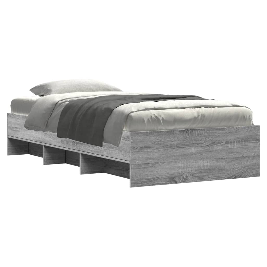 vidaXL Πλαίσιο Κρεβατιού Γκρι Sonoma 100x200 εκ. Επεξεργασμένο Ξύλο