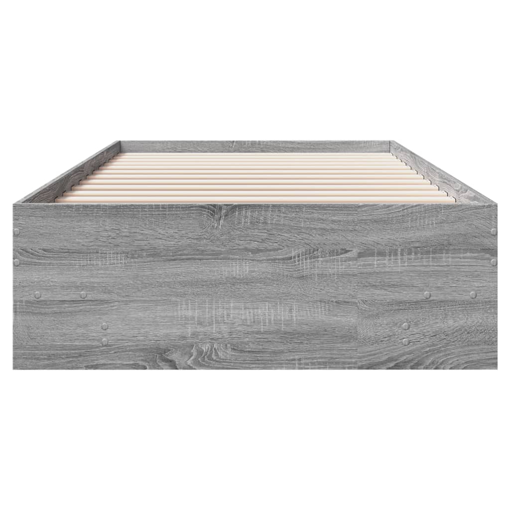 vidaXL Πλαίσιο Κρεβατιού Γκρι Sonoma 100x200 εκ. Επεξεργασμένο Ξύλο