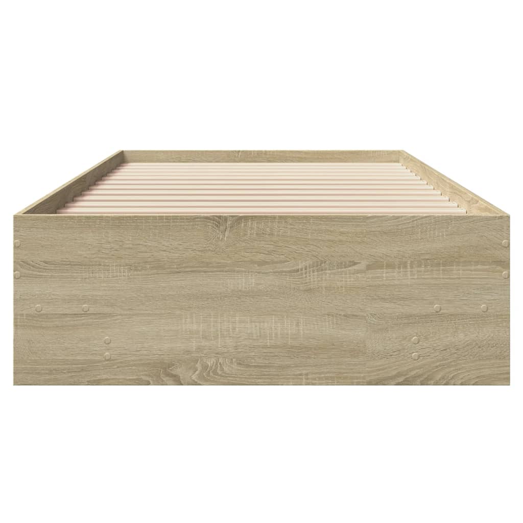 vidaXL Πλαίσιο Κρεβ. Χωρ. Στρώμα Sonoma Δρυς 90x200 εκ. Επεξ. Ξύλο