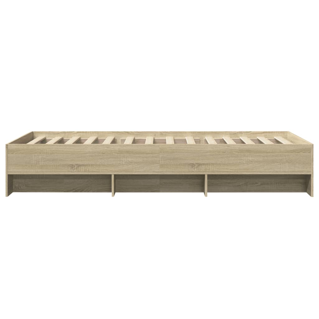 vidaXL Πλαίσιο Κρεβ. Χωρ. Στρώμα Sonoma Δρυς 90x200 εκ. Επεξ. Ξύλο