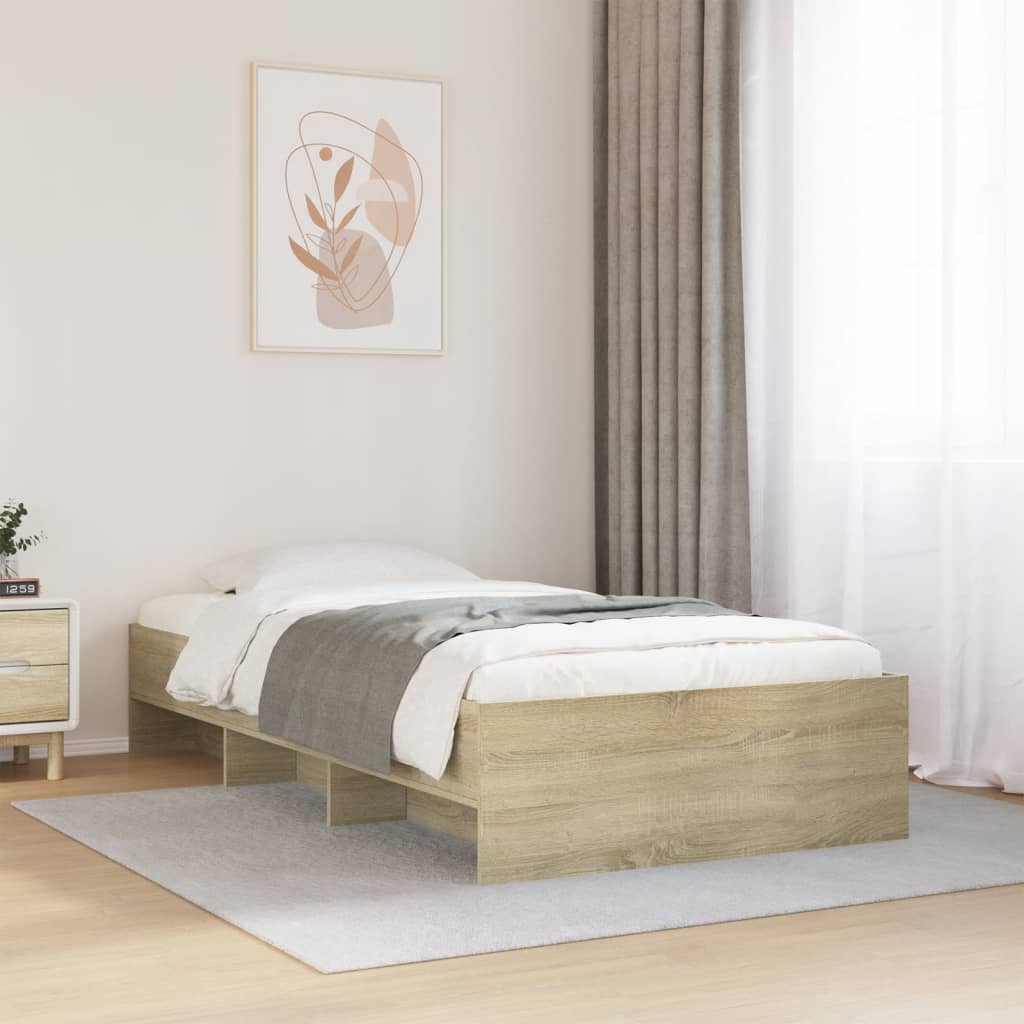 vidaXL Πλαίσιο Κρεβ. Χωρ. Στρώμα Sonoma Δρυς 90x200 εκ. Επεξ. Ξύλο