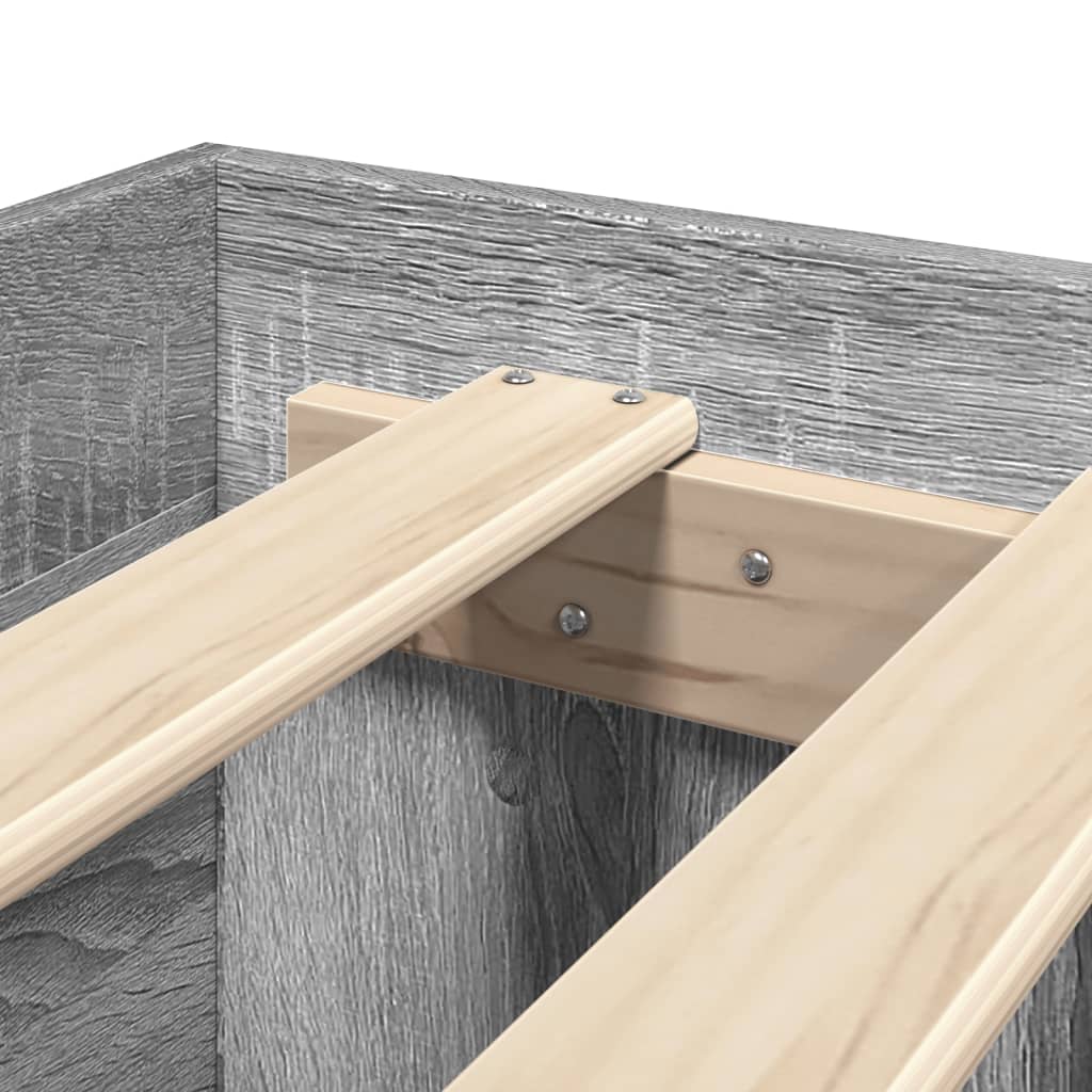 vidaXL Πλαίσιο Κρεβατιού Γκρι Sonoma 140x190 εκ. Επεξεργασμένο Ξύλο