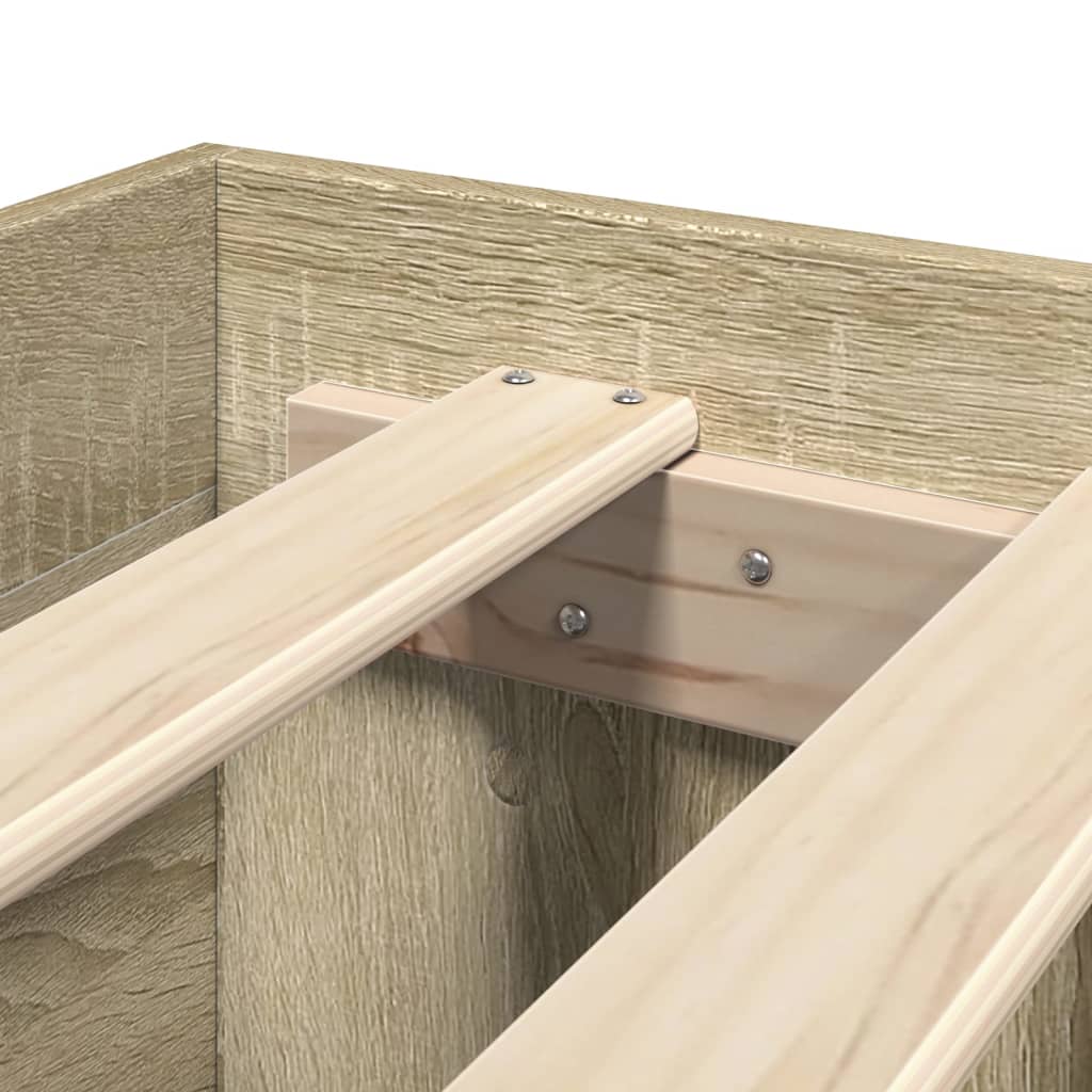 vidaXL Πλαίσιο Κρεβατιού Sonoma Δρυς 135x190 εκ. Επεξεργασμένο Ξύλο