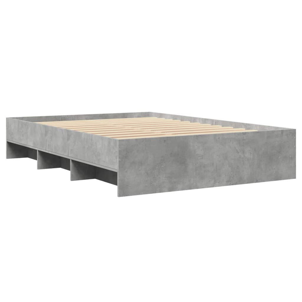 vidaXL Πλαίσιο Κρεβατιού Γκρι Σκυροδέματος 120x190 εκ. Επεξεργ. Ξύλο