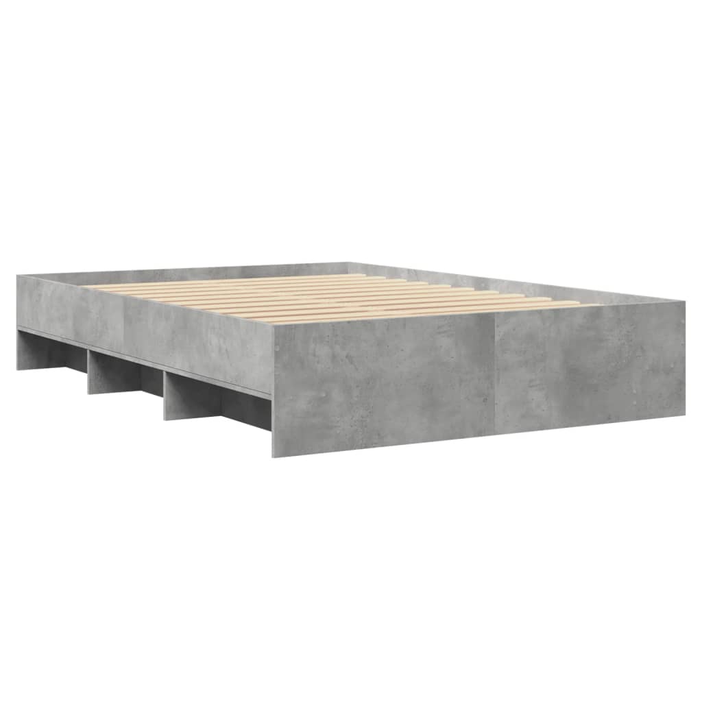 vidaXL Πλαίσιο Κρεβατιού Γκρι Σκυροδέματος 120x190 εκ. Επεξεργ. Ξύλο