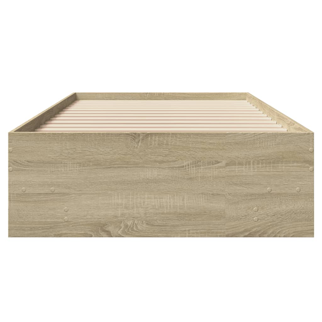 vidaXL Πλαίσιο Κρεβ. Χωρ. Στρώμα Sonoma Δρυς 90 x 190 εκ. Επεξ. Ξύλο