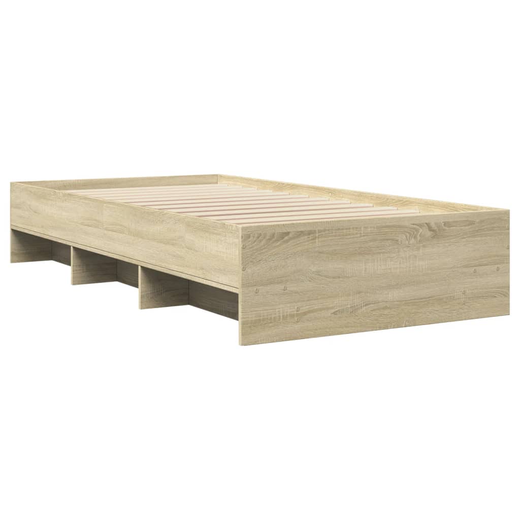 vidaXL Πλαίσιο Κρεβ. Χωρ. Στρώμα Sonoma Δρυς 90 x 190 εκ. Επεξ. Ξύλο