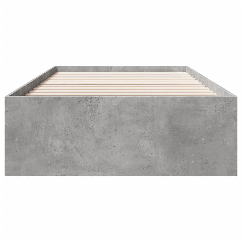 vidaXL Πλαίσιο Κρεβατιού Γκρι Σκυροδέματος 75 x 190 εκ. Επεξεργ. Ξύλο