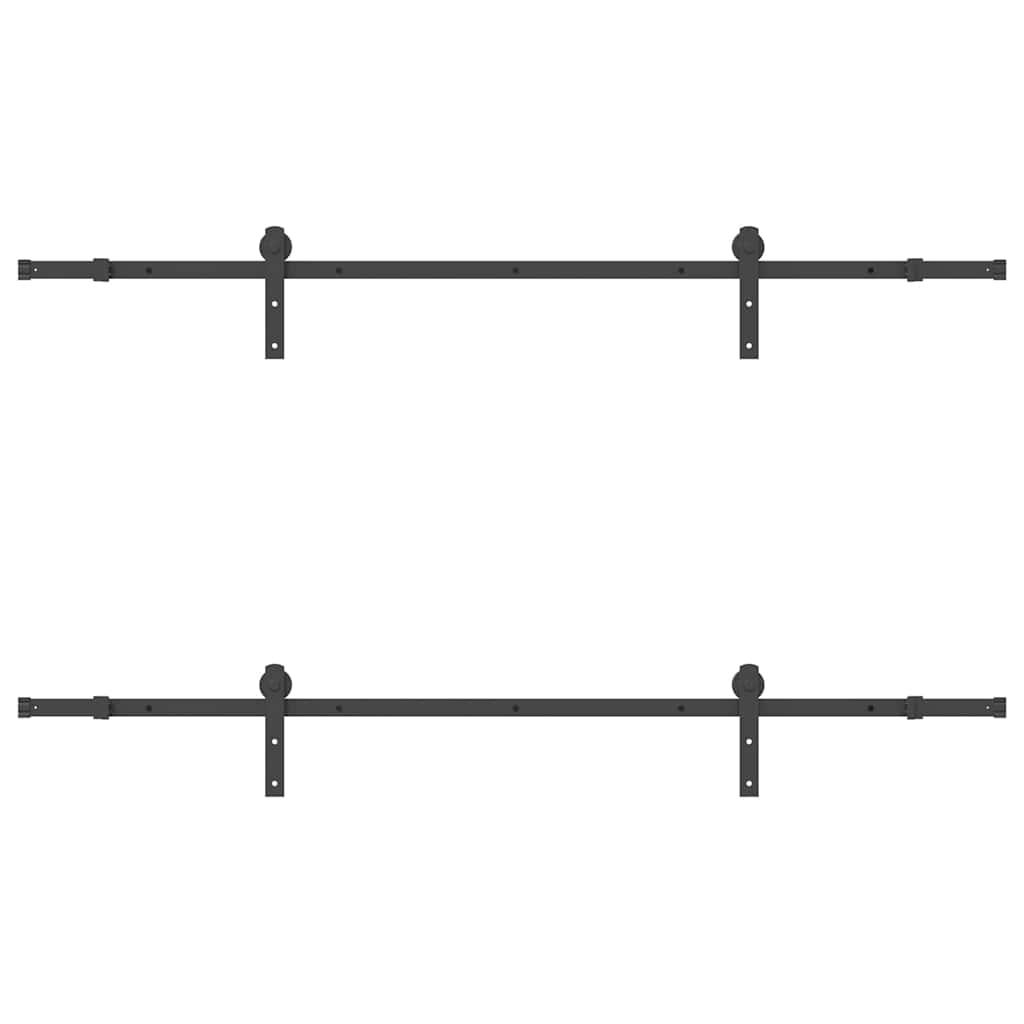 vidaXL Μηχανισμός Συρόμενης Μεσόπορτας Μαύρος 213,5 εκ. Ατσάλινος