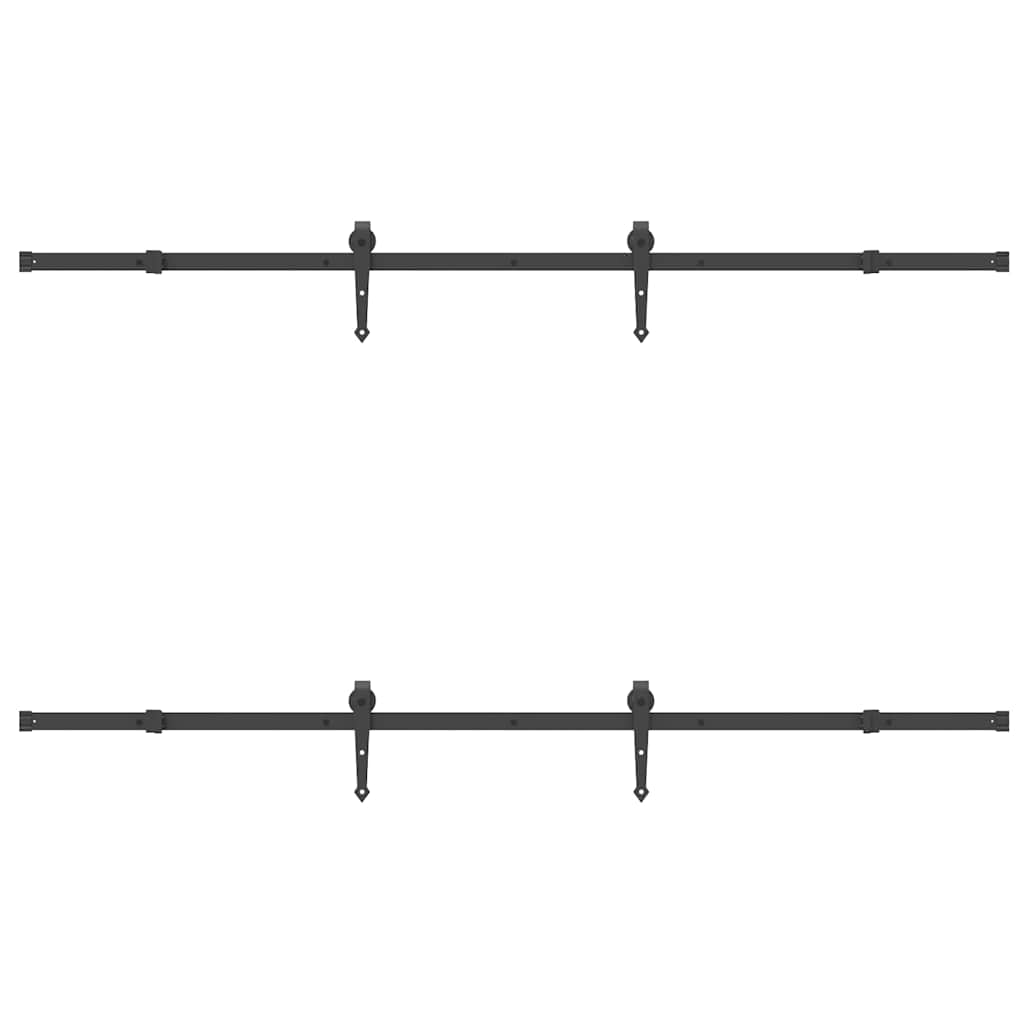 vidaXL Μηχανισμός Συρόμενης Μεσόπορτας Μαύρος 213,5 εκ. Ατσάλινος