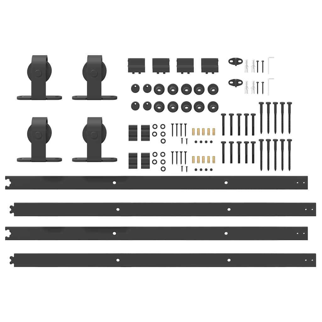 vidaXL Μηχανισμός Συρόμενης Μεσόπορτας Μαύρος 183 εκ. Ατσάλινος