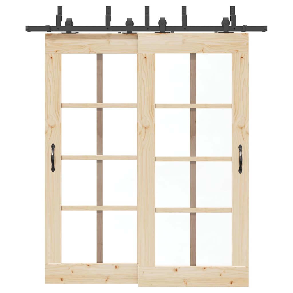 vidaXL Μηχανισμός Συρόμενης Μεσόπορτας Μαύρος 200 εκ. Ατσάλινος