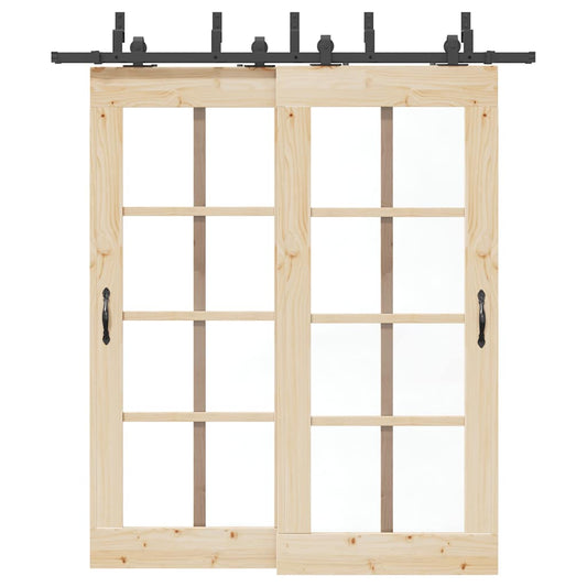 vidaXL Μηχανισμός Συρόμενης Μεσόπορτας Μαύρος 200 εκ. Ατσάλινος