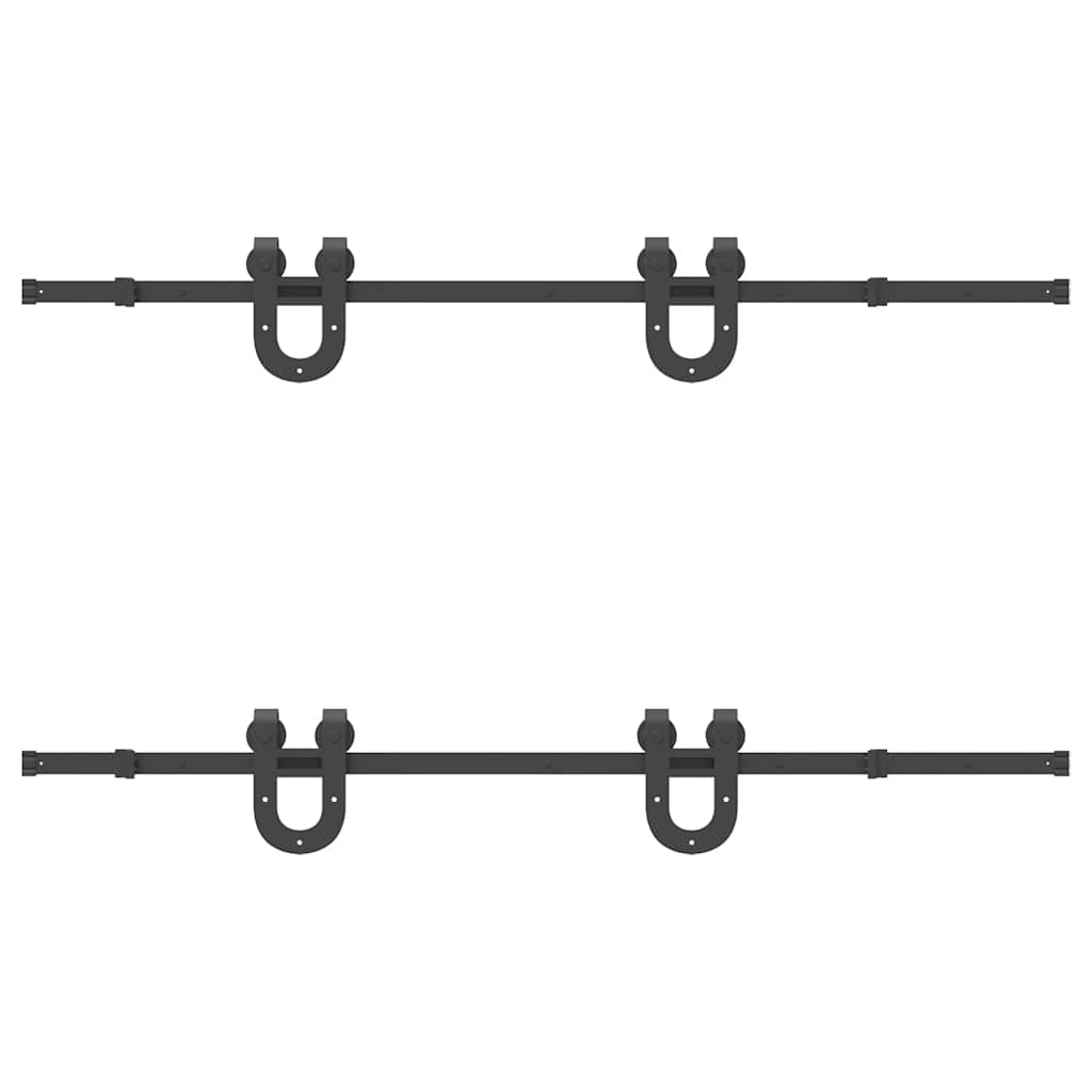 vidaXL Μηχανισμός Συρόμενης Μεσόπορτας Μαύρος 183 εκ. Ατσάλινος