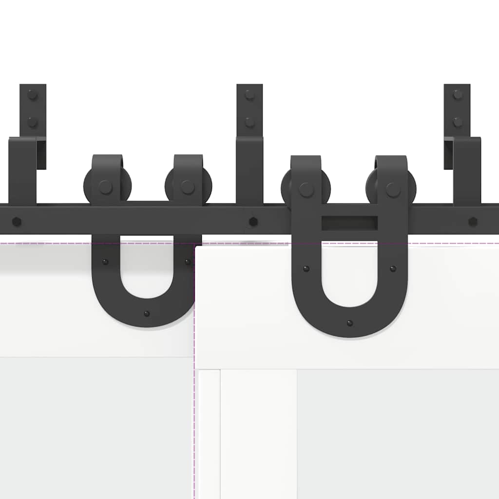 vidaXL Μηχανισμός Συρόμενης Μεσόπορτας Μαύρος 183 εκ. Ατσάλινος