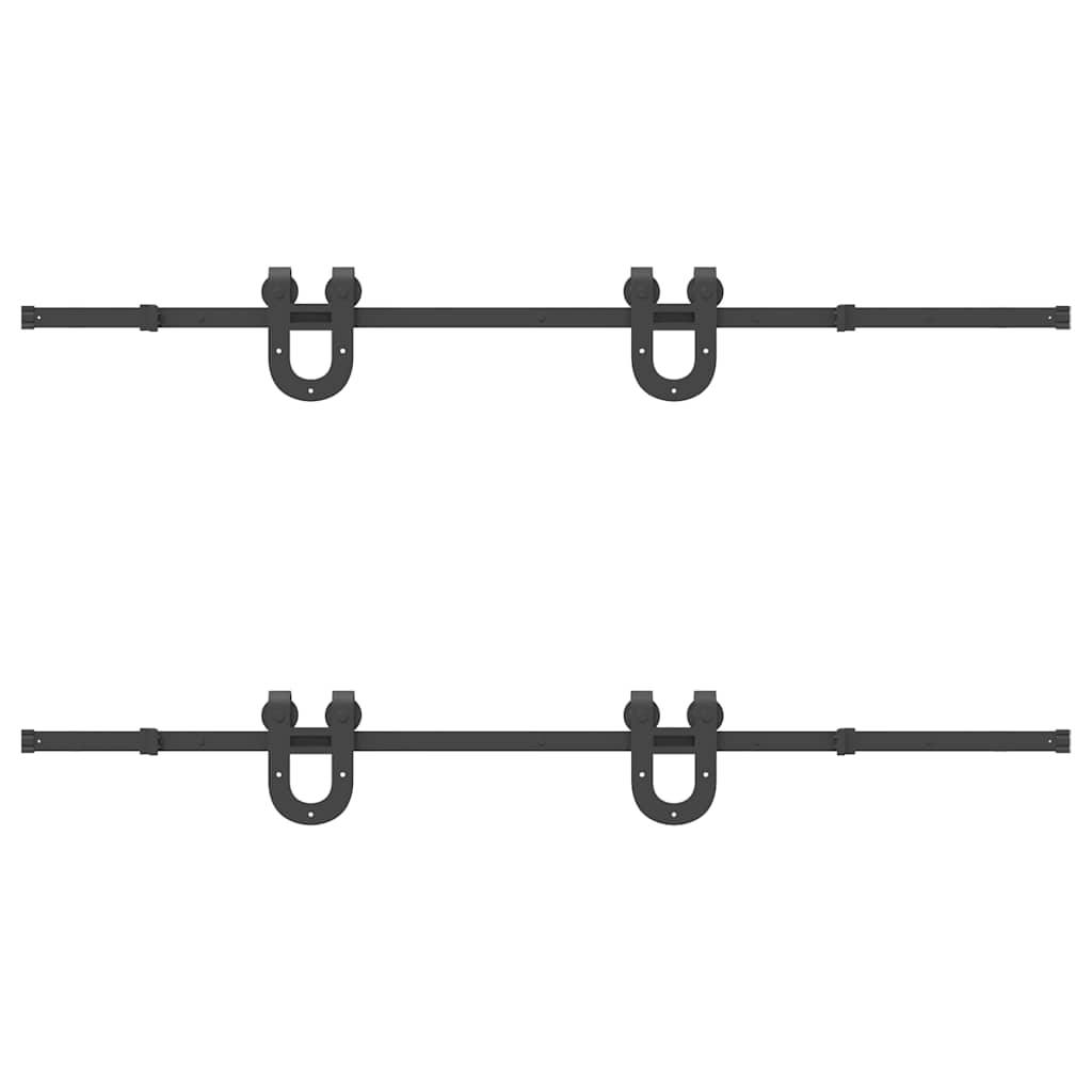 vidaXL Μηχανισμός Συρόμενης Μεσόπορτας Μαύρος 200 εκ. Ατσάλινος