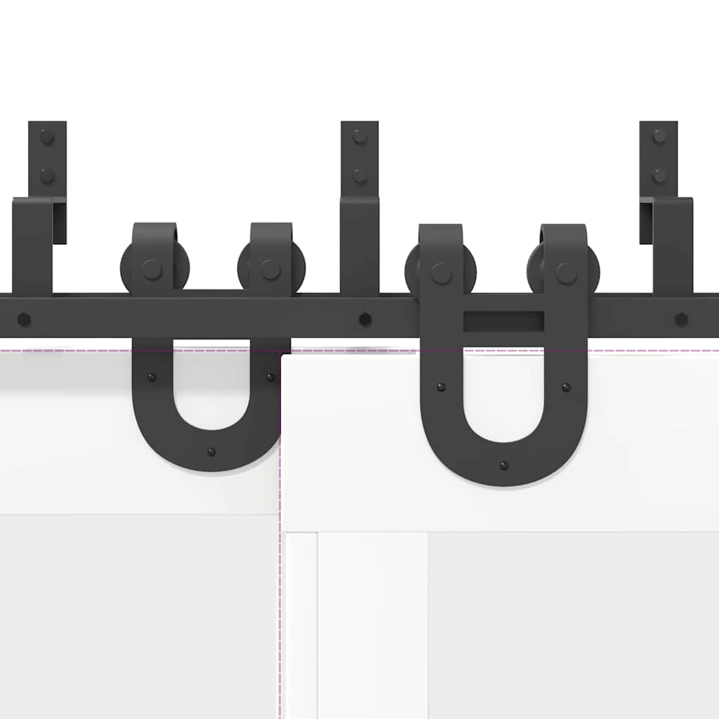 vidaXL Μηχανισμός Συρόμενης Μεσόπορτας Μαύρος 200 εκ. Ατσάλινος