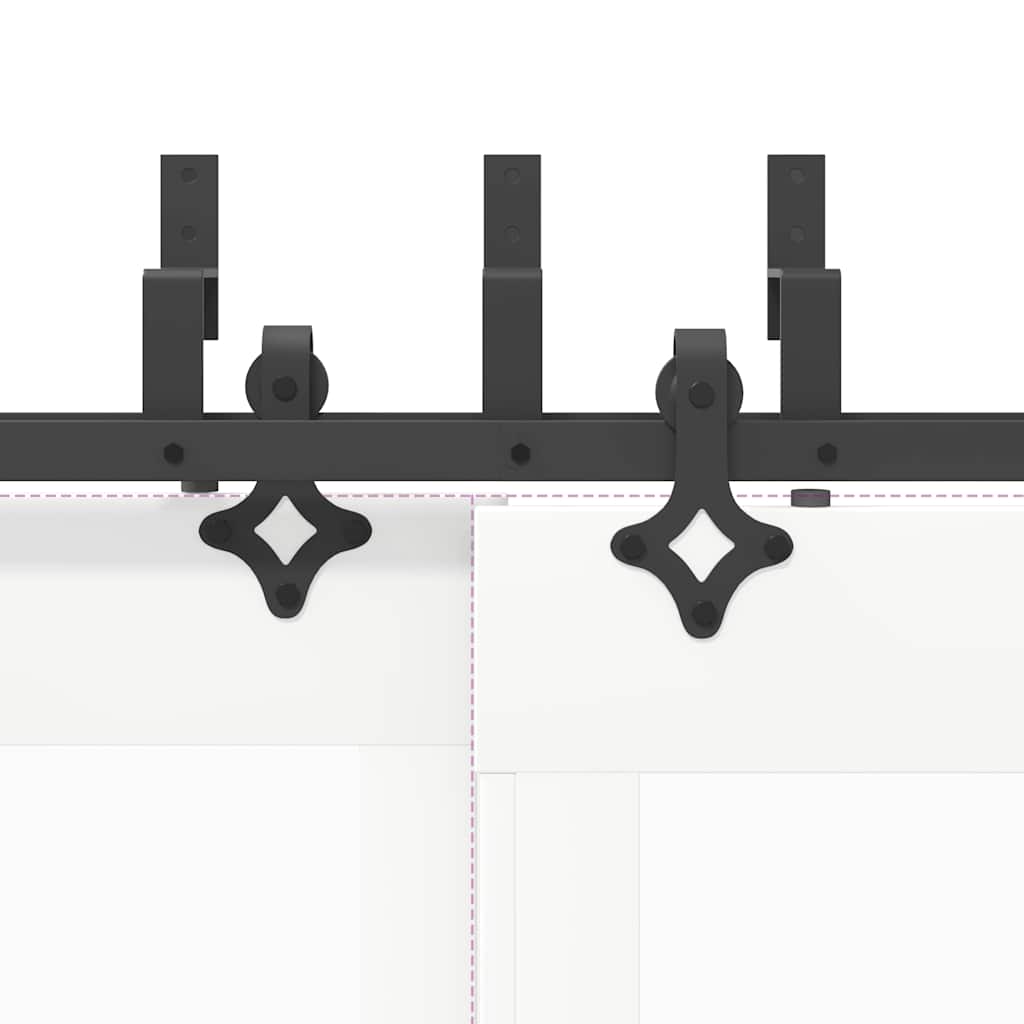 vidaXL Μηχανισμός Συρόμενης Μεσόπορτας Μαύρος 213,5 εκ. Ατσάλινος