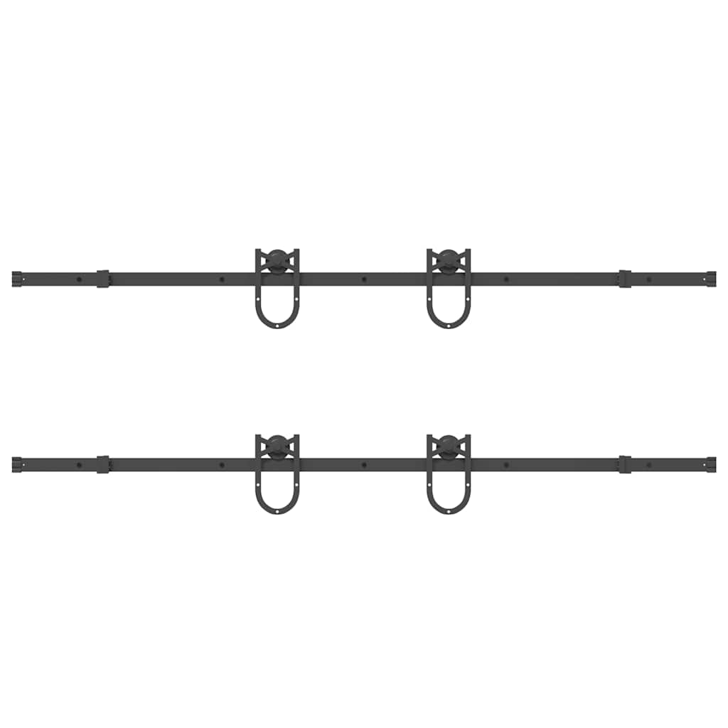 vidaXL Μηχανισμός Συρόμενης Μεσόπορτας Μαύρος 200 εκ. Ατσάλινος