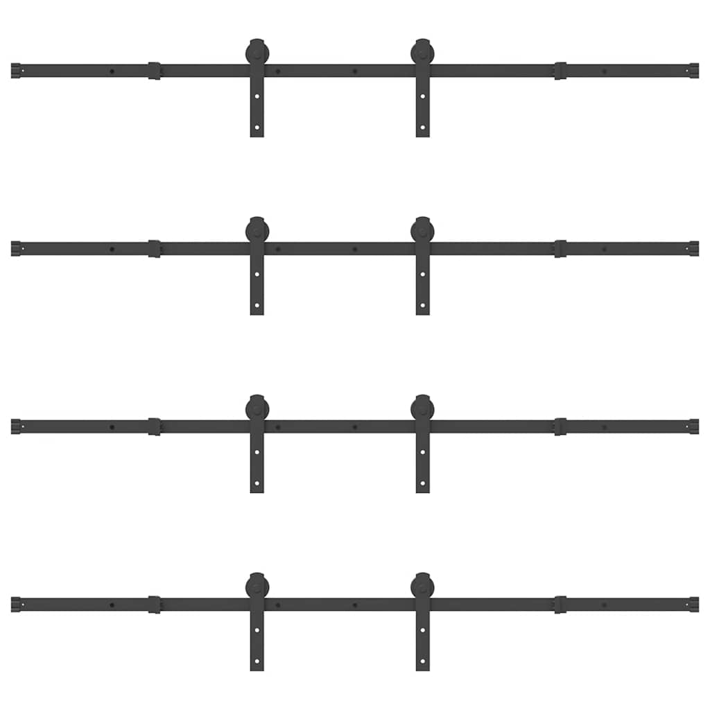 vidaXL Μηχανισμός Συρόμενης Μεσόπορτας Μαύρος 366 εκ. Ατσάλινος