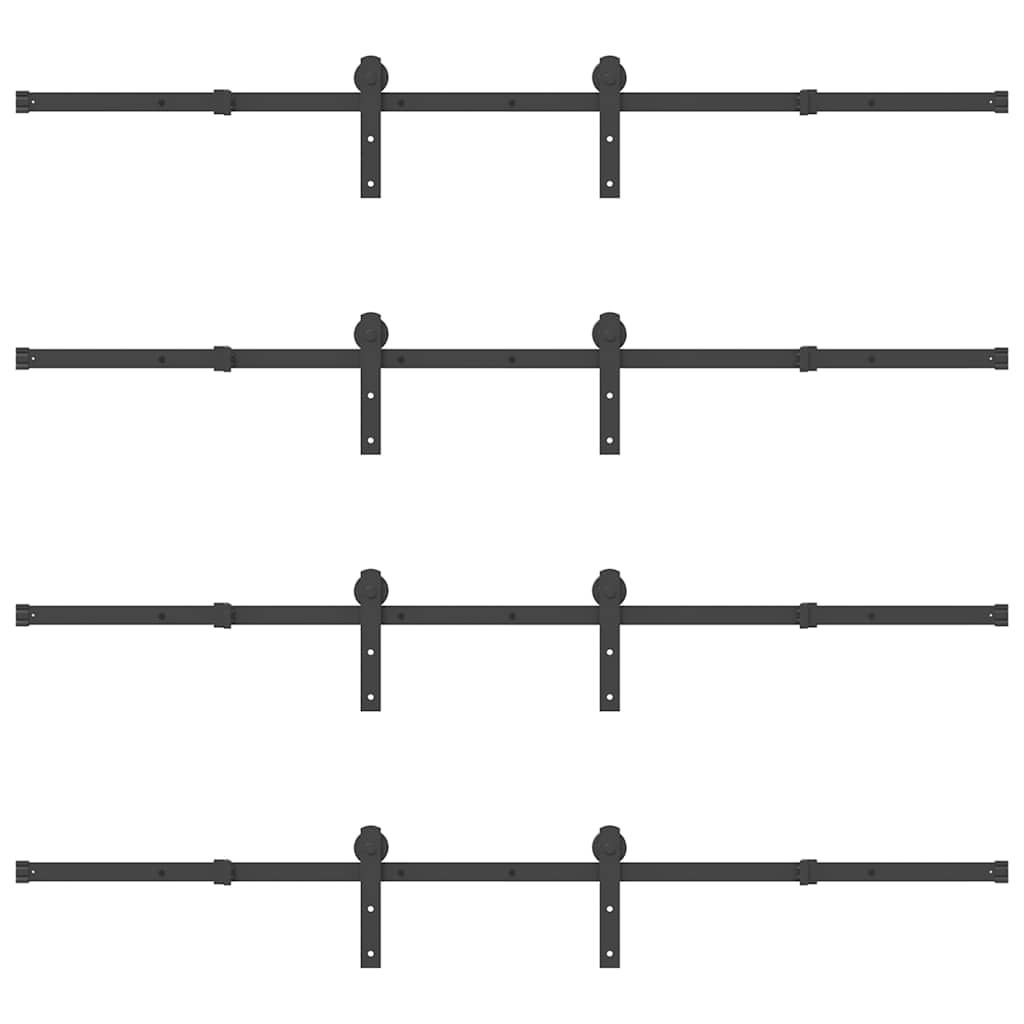 vidaXL Μηχανισμός Συρόμενης Μεσόπορτας Μαύρος 400 εκ. Ατσάλινος