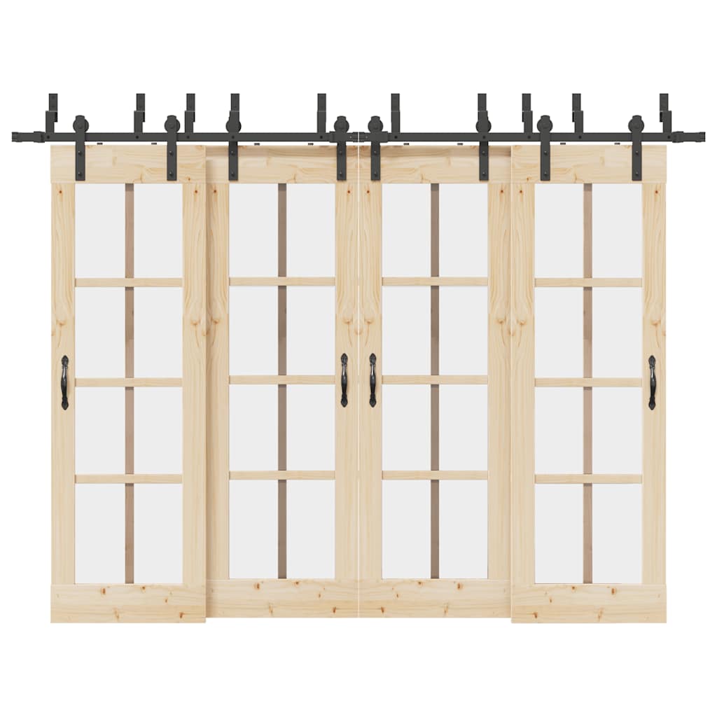 vidaXL Μηχανισμός Συρόμενης Μεσόπορτας Μαύρος 305 εκ. Ατσάλινος