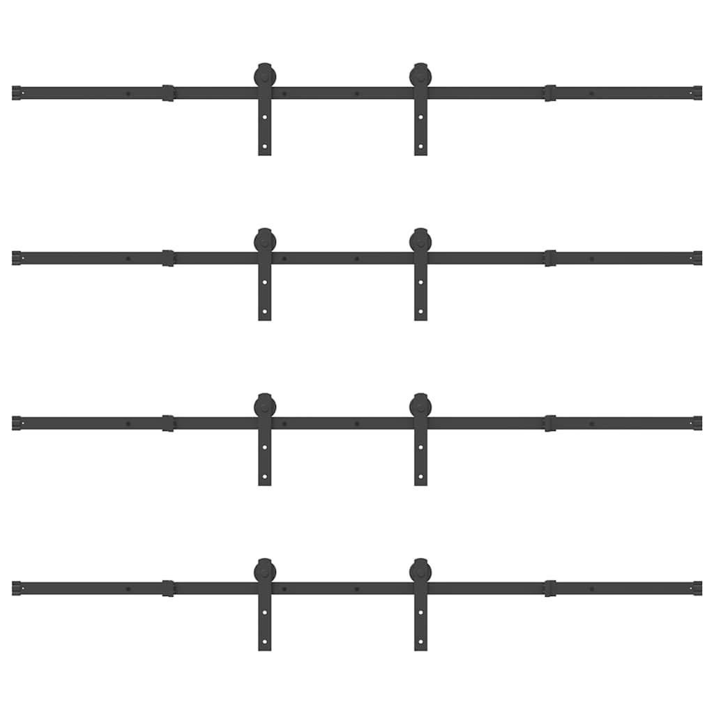 vidaXL Μηχανισμός Συρόμενης Μεσόπορτας Μαύρος 427 εκ. Ατσάλινος