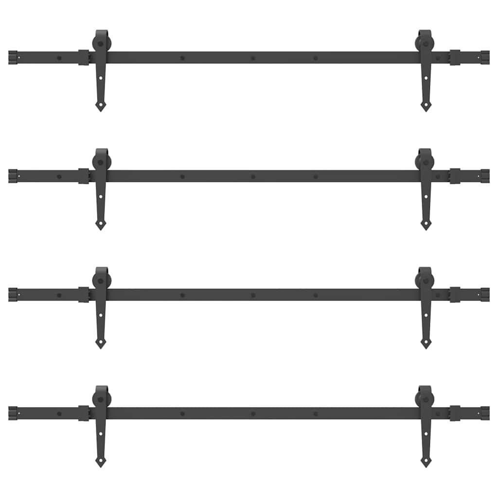 vidaXL Μηχανισμός Συρόμενης Μεσόπορτας Μαύρος 305 εκ. Ατσάλινος