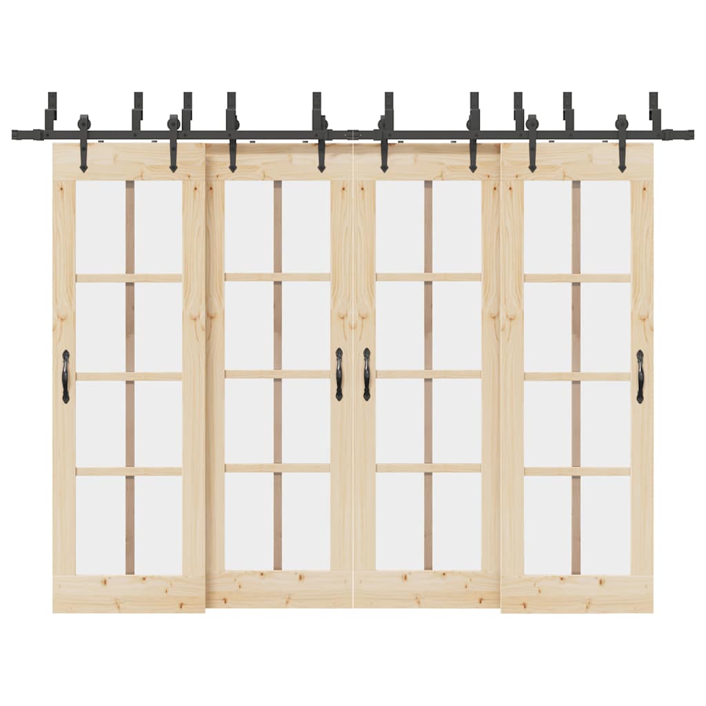 vidaXL Μηχανισμός Συρόμενης Μεσόπορτας Μαύρος 305 εκ. Ατσάλινος