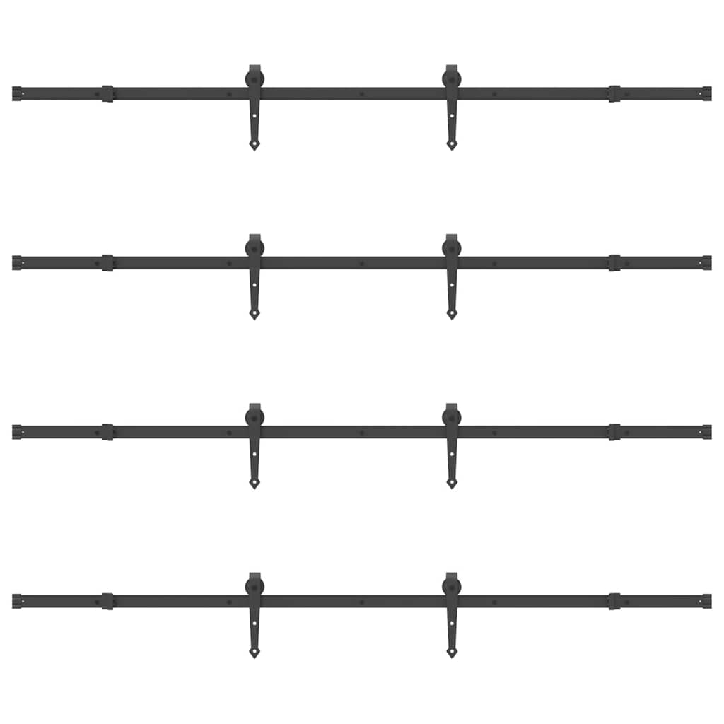 vidaXL Μηχανισμός Συρόμενης Μεσόπορτας Μαύρος 427 εκ. Ατσάλινος