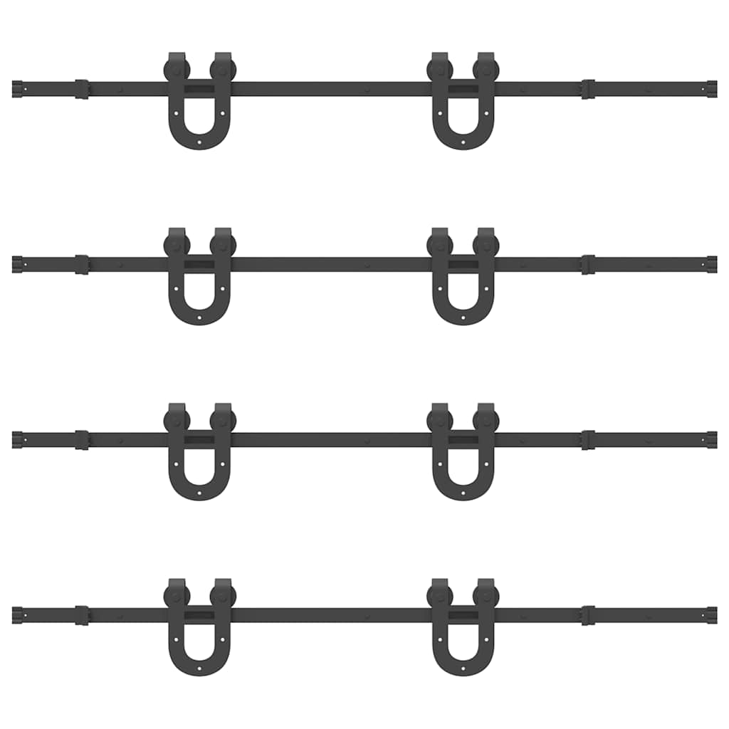 vidaXL Μηχανισμός Συρόμενης Μεσόπορτας Μαύρος 366 εκ. Ατσάλινος