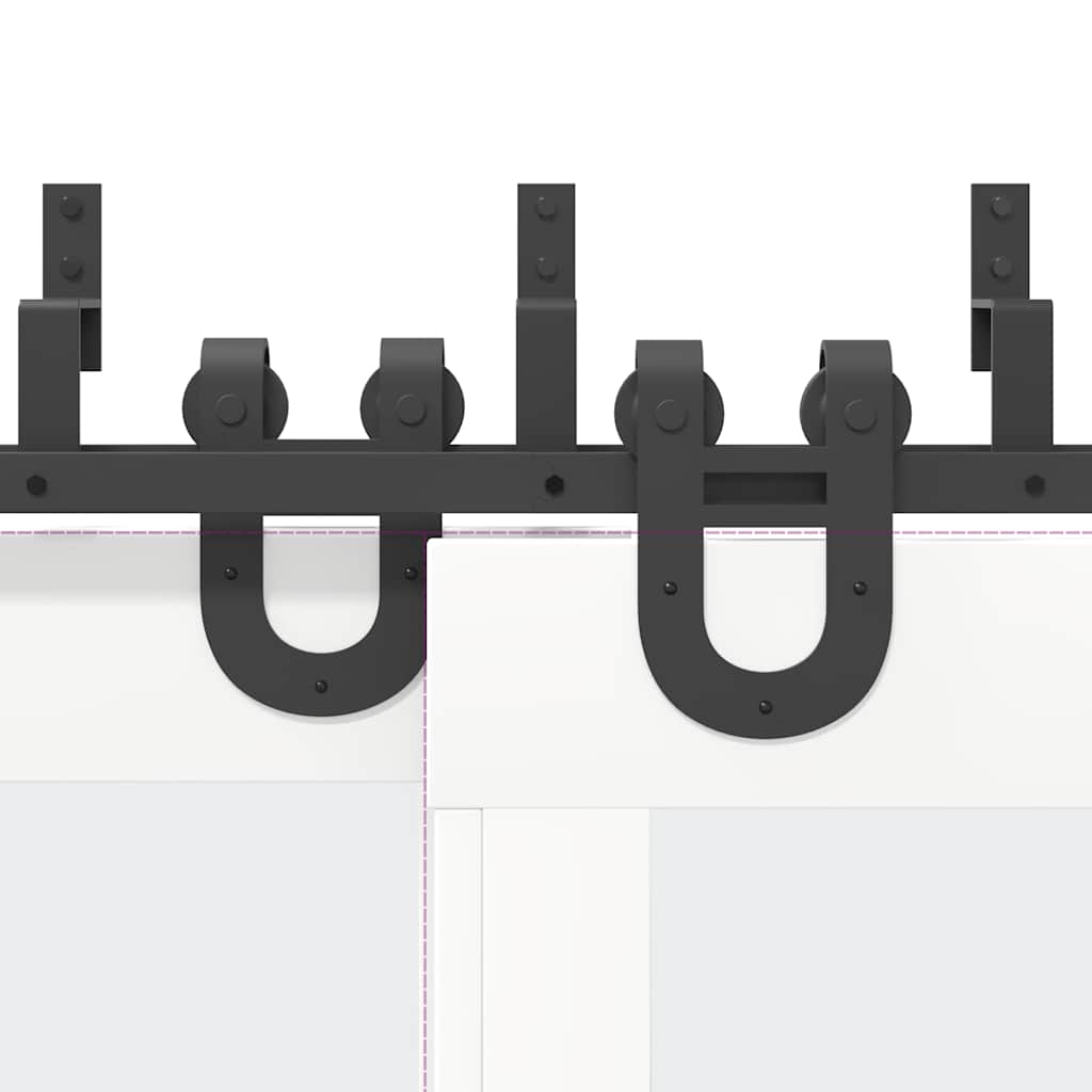 vidaXL Μηχανισμός Συρόμενης Μεσόπορτας Μαύρος 366 εκ. Ατσάλινος