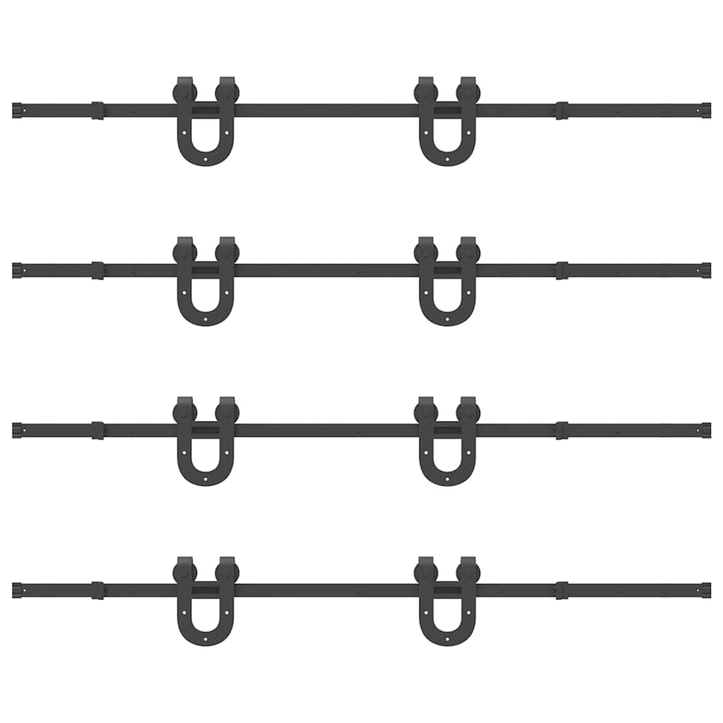 vidaXL Μηχανισμός Συρόμενης Μεσόπορτας Μαύρος 400 εκ. Ατσάλινος