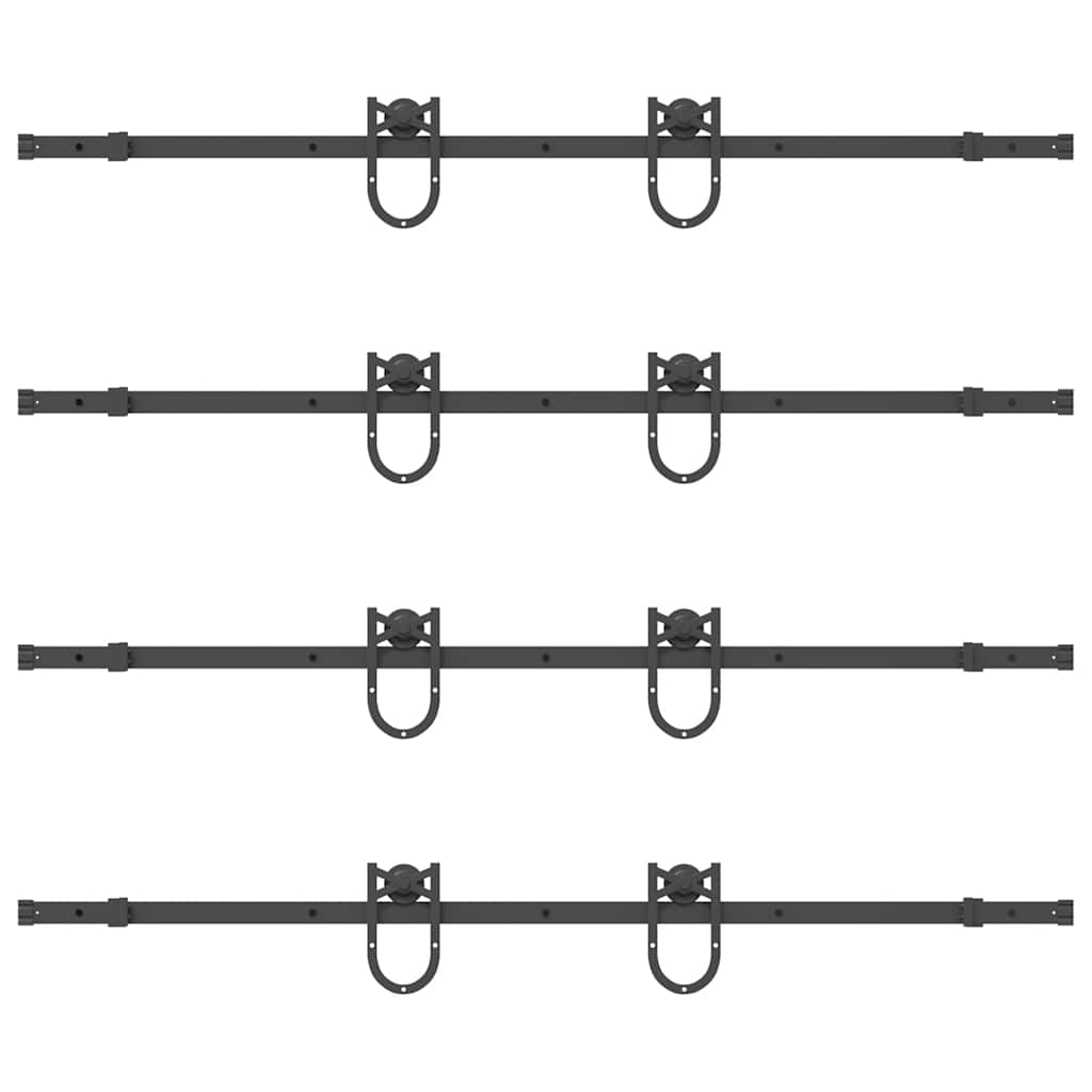 vidaXL Μηχανισμός Συρόμενης Μεσόπορτας Μαύρος 366 εκ. Ατσάλινος