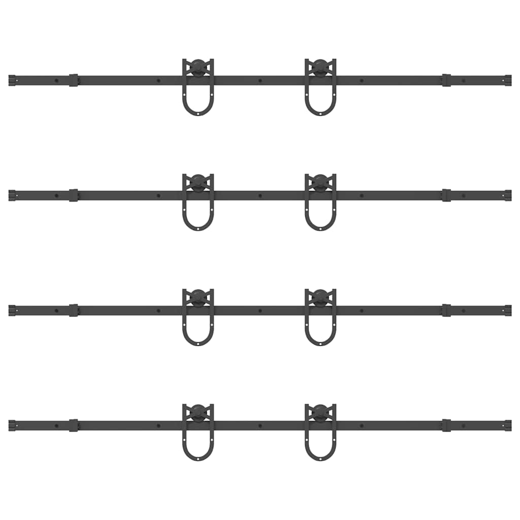 vidaXL Μηχανισμός Συρόμενης Μεσόπορτας Μαύρος 400 εκ. Ατσάλινος