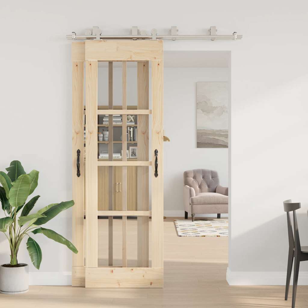 vidaXL Μηχανισμός Συρόμενης Μεσόπορτας Ασημί 183 εκ. Ανοξείδωτο Ατσάλι